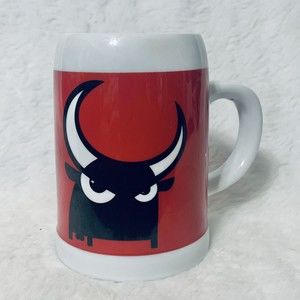 Bad Toro Jordi Nogues Coffee Mug Stein Spain Red Black Bull Spanish Artist 2007